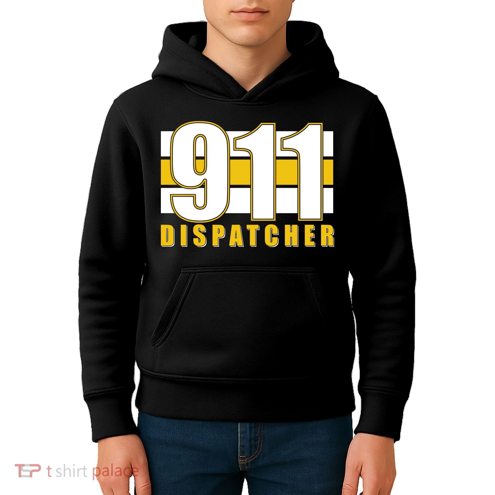 911 Dispatcher Thin Gold Line Kids Hoodie