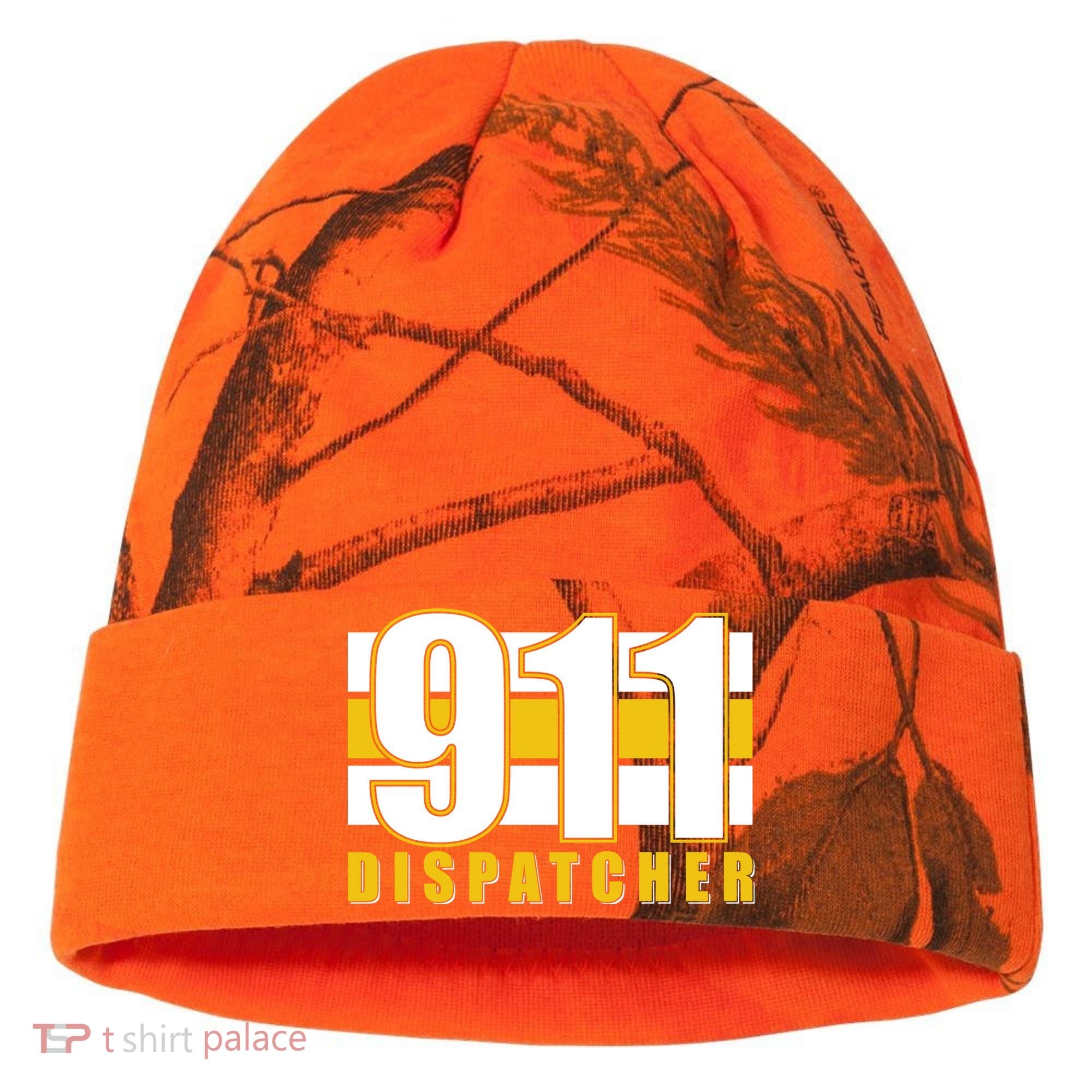 911 Dispatcher Thin Gold Line Kati Licensed 12" Camo Cuffed Beanie
