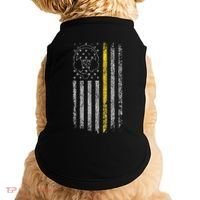 911 Dispatcher Thin Gold Yellow Line American Flag Doggie Tank thumb 0