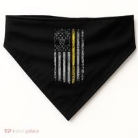 911 Dispatcher Thin Gold Yellow Line American Flag USA-Made Doggie Bandana thumb 0