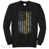 911 Dispatcher Thin Gold Yellow Line American Flag Sweatshirt thumb 0
