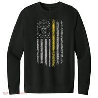 911 Dispatcher Thin Gold Yellow Line American Flag V.I.T. Fleece Crew Sweatshirt thumb 0