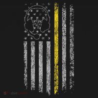 911 Dispatcher Thin Gold Yellow Line American Flag Women's Hoodie thumb 2