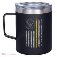 911 Dispatcher Thin Gold Yellow Line American Flag 12oz Stainless Steel Coffee Mug thumb 2