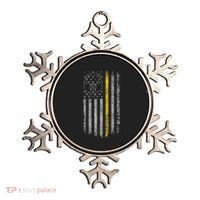 911 Dispatcher Thin Gold Yellow Line American Flag Ornament thumb 0