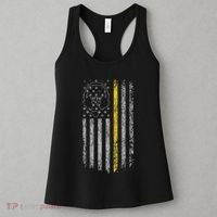 911 Dispatcher Thin Gold Yellow Line American Flag Women's Tank Top thumb 3