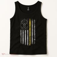 911 Dispatcher Thin Gold Yellow Line American Flag Tank Top thumb 2