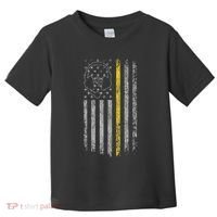 911 Dispatcher Thin Gold Yellow Line American Flag Toddler T-Shirt thumb 0