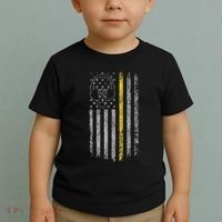 911 Dispatcher Thin Gold Yellow Line American Flag Toddler T-Shirt thumb 2