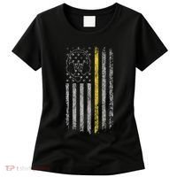 911 Dispatcher Thin Gold Yellow Line American Flag Women's T-Shirt thumb 0
