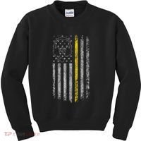 911 Dispatcher Thin Gold Yellow Line American Flag Kids Sweatshirt thumb 0