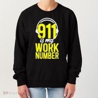 911 Dispatcher Thin Gold Yellow Line 911 Is My Work Number Women's Sweatshirt thumb 0