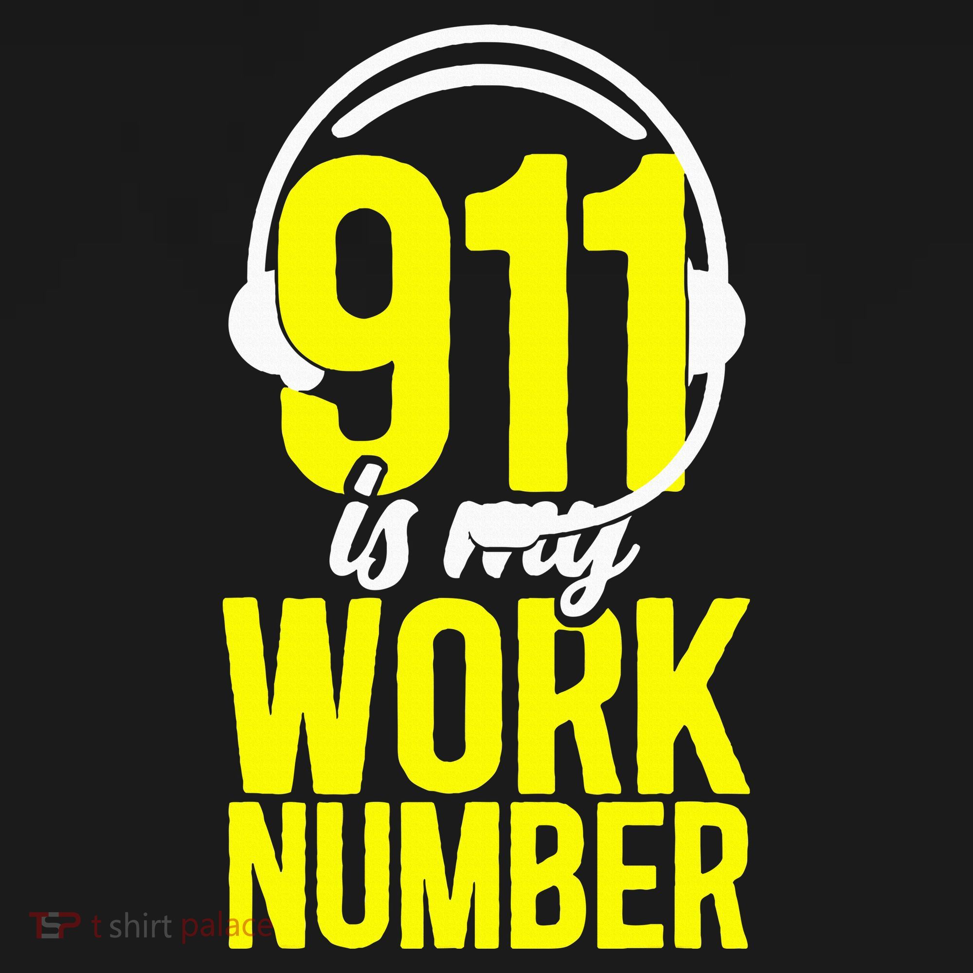 911 Dispatcher Thin Gold Yellow Line 911 Is My Work Number Polo