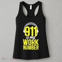 911 Dispatcher Thin Gold Yellow Line 911 Is My Work Number Women's Tank Top thumb 3
