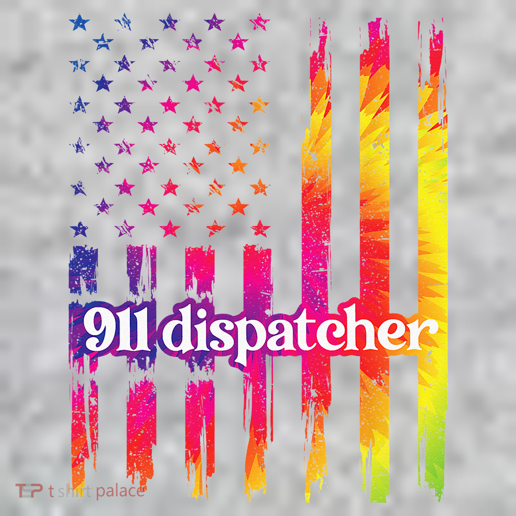911 Dispatcher US Flag Emergency Dispatcher The Baniff Cuffed Pom Beanie