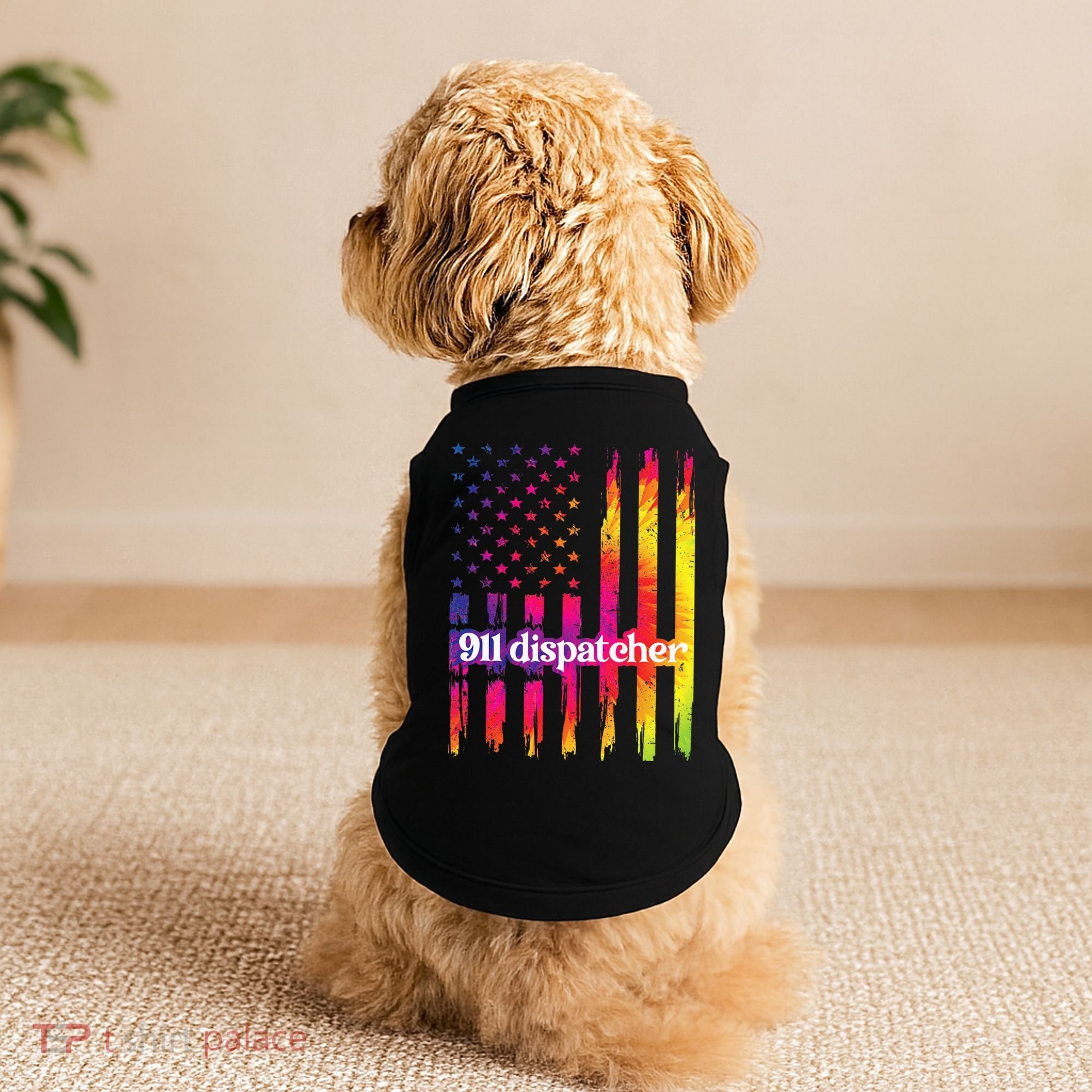 911 Dispatcher US Flag Emergency Dispatcher Doggie Tank