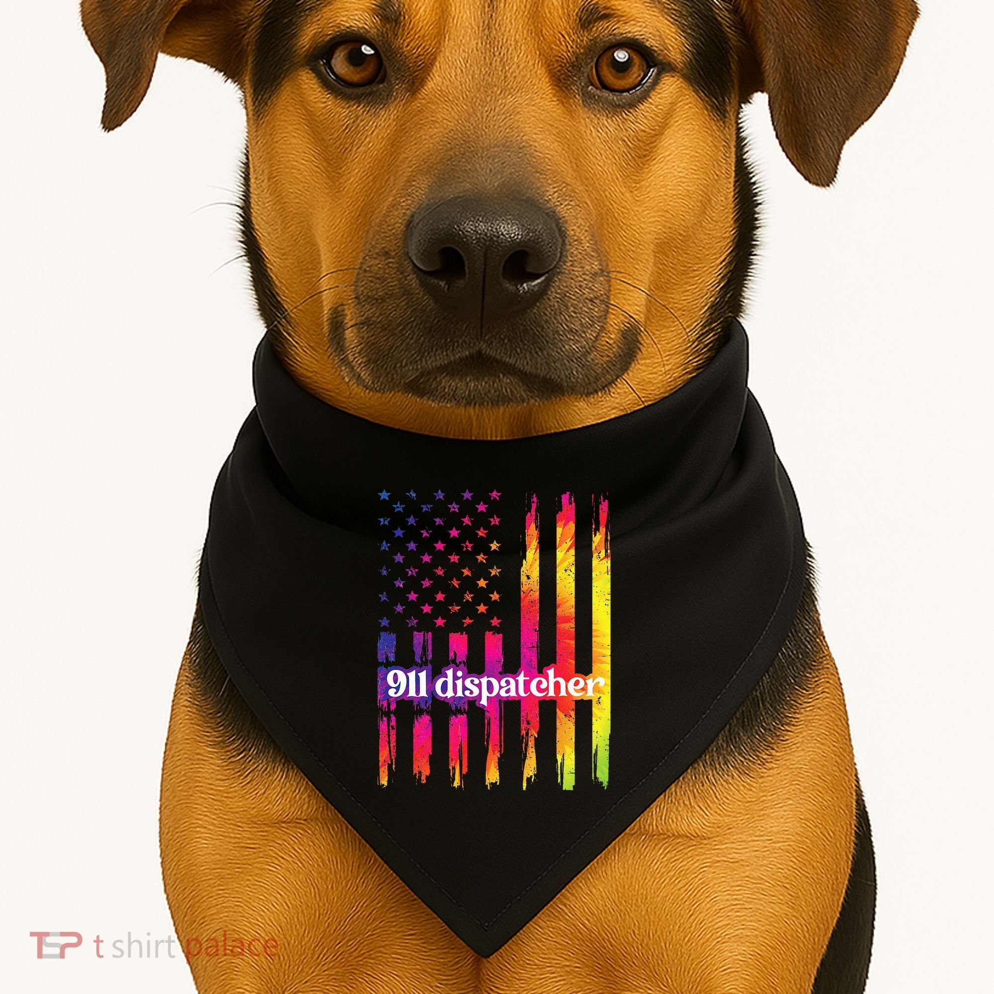 911 Dispatcher US Flag Emergency Dispatcher USA-Made Doggie Bandana