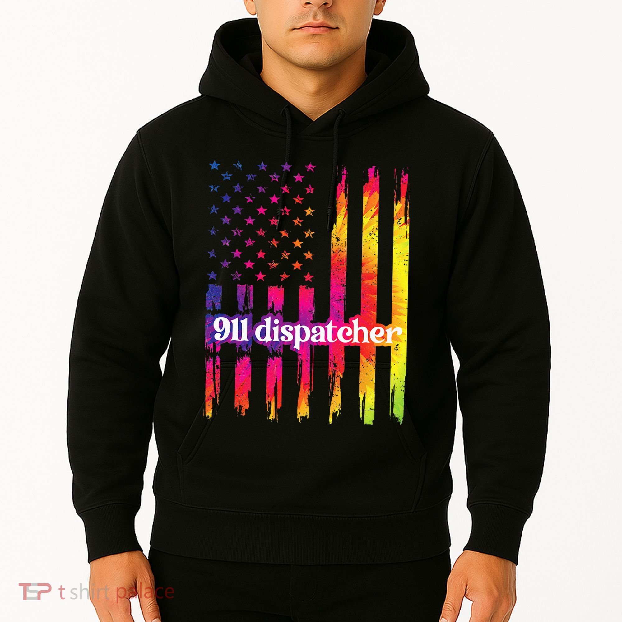 911 Dispatcher US Flag Emergency Dispatcher Hoodie