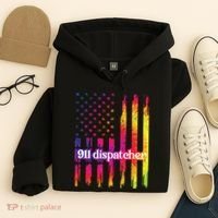 911 Dispatcher US Flag Emergency Dispatcher Hoodie thumb 4