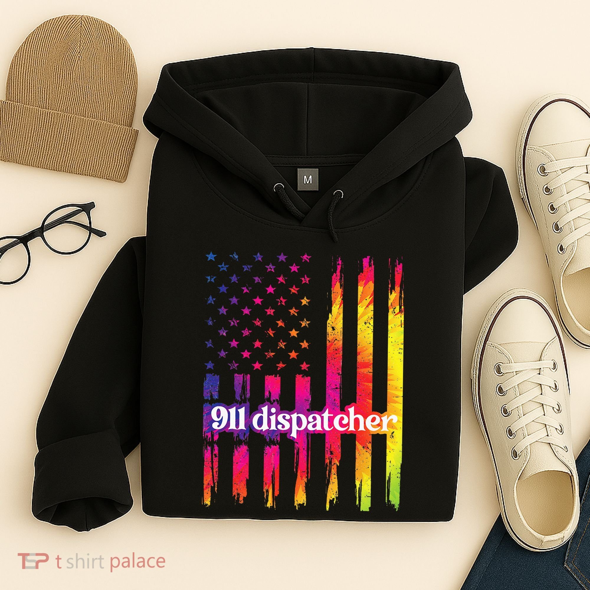 911 Dispatcher US Flag Emergency Dispatcher Hoodie