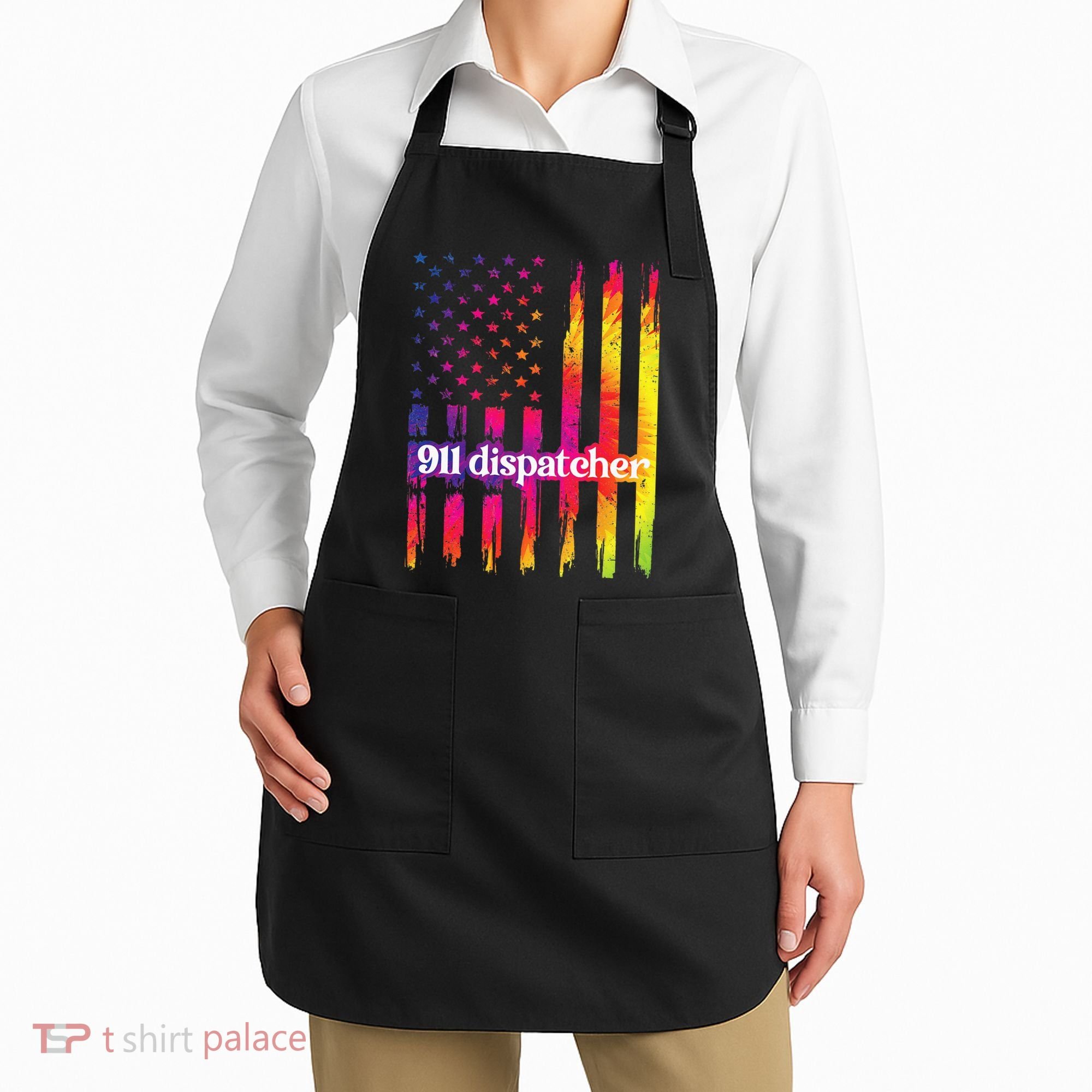 911 Dispatcher US Flag Emergency Dispatcher Apron