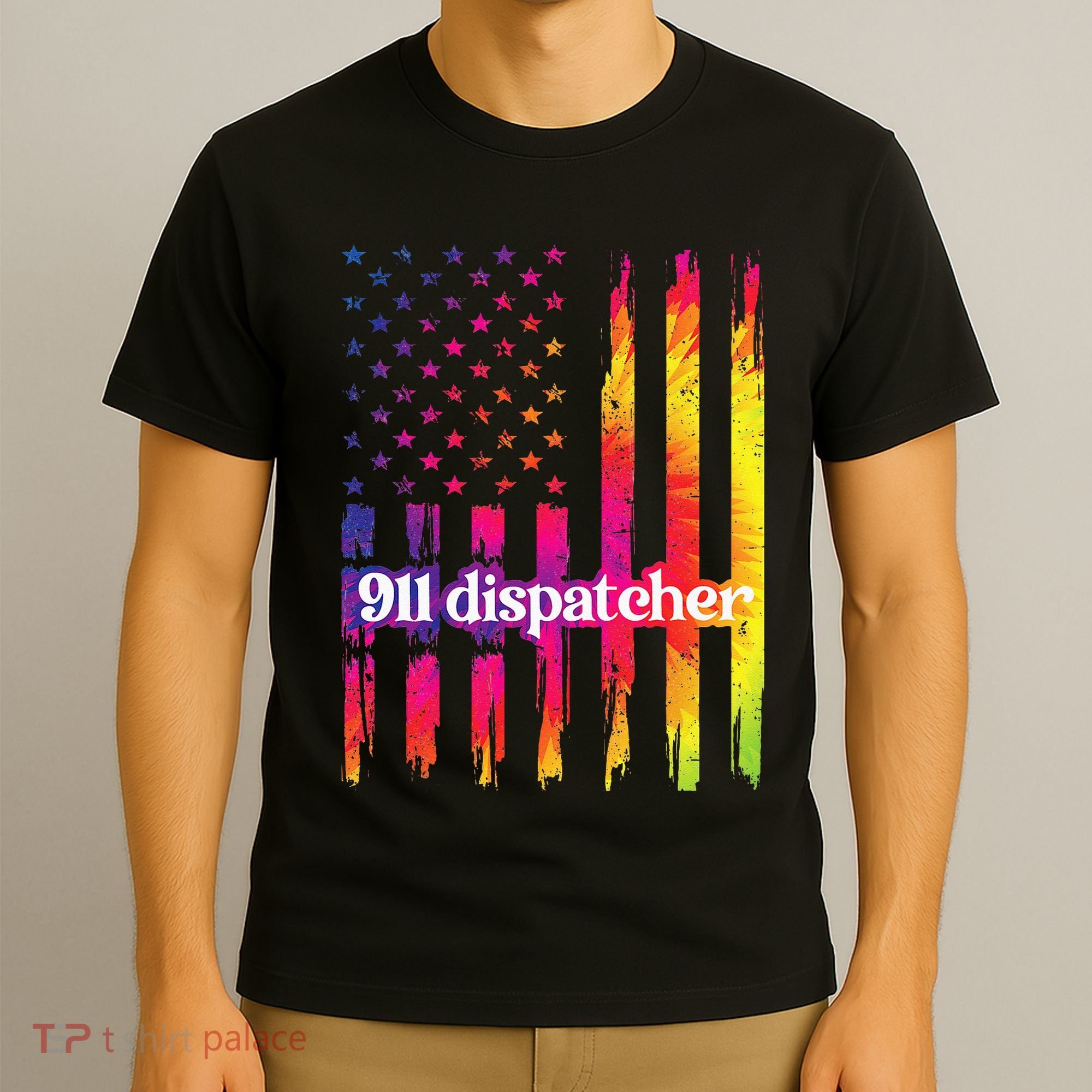 911 Dispatcher US Flag Emergency Dispatcher T-Shirt