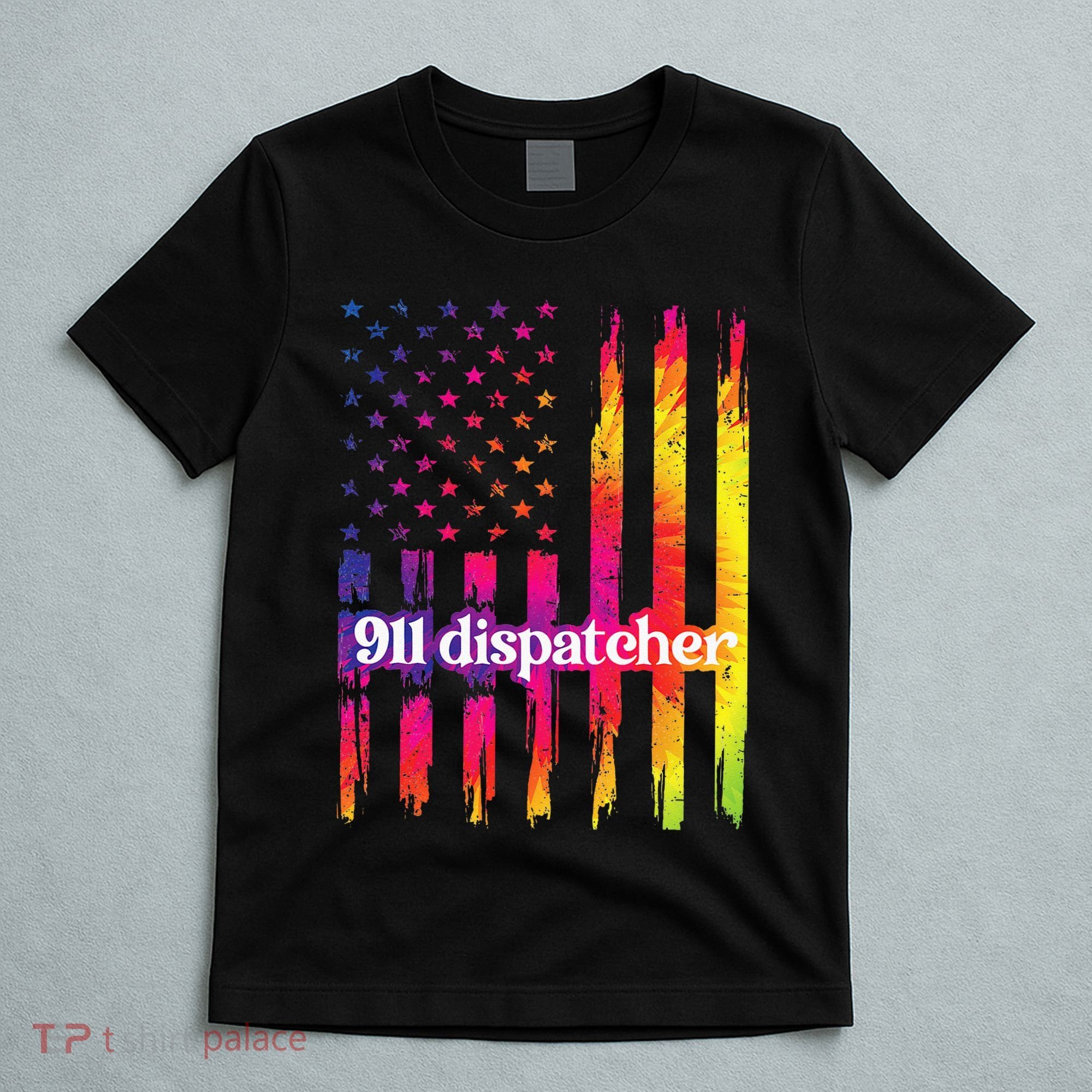 911 Dispatcher US Flag Emergency Dispatcher T-Shirt