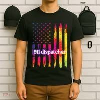 911 Dispatcher US Flag Emergency Dispatcher T-Shirt thumb 6