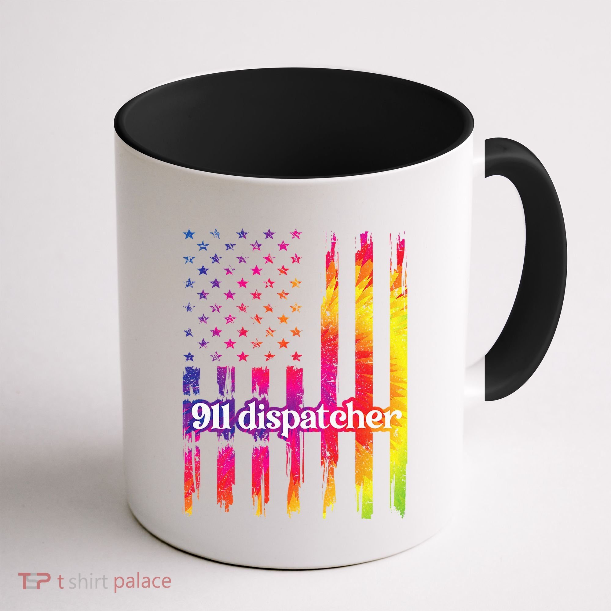 911 Dispatcher US Flag Emergency Dispatcher Coffee Mug