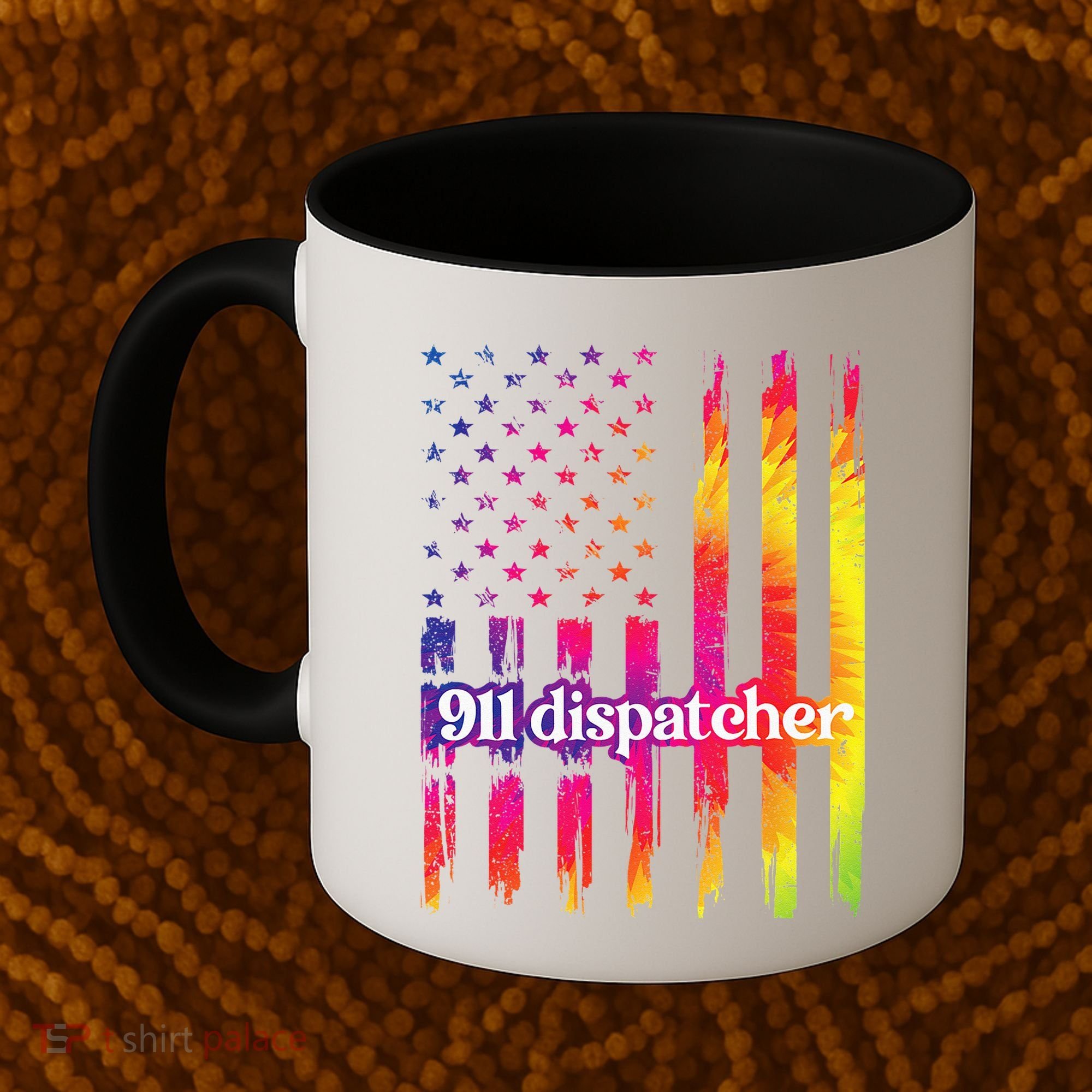 911 Dispatcher US Flag Emergency Dispatcher Coffee Mug