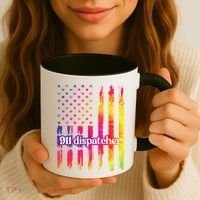 911 Dispatcher US Flag Emergency Dispatcher Coffee Mug thumb 3