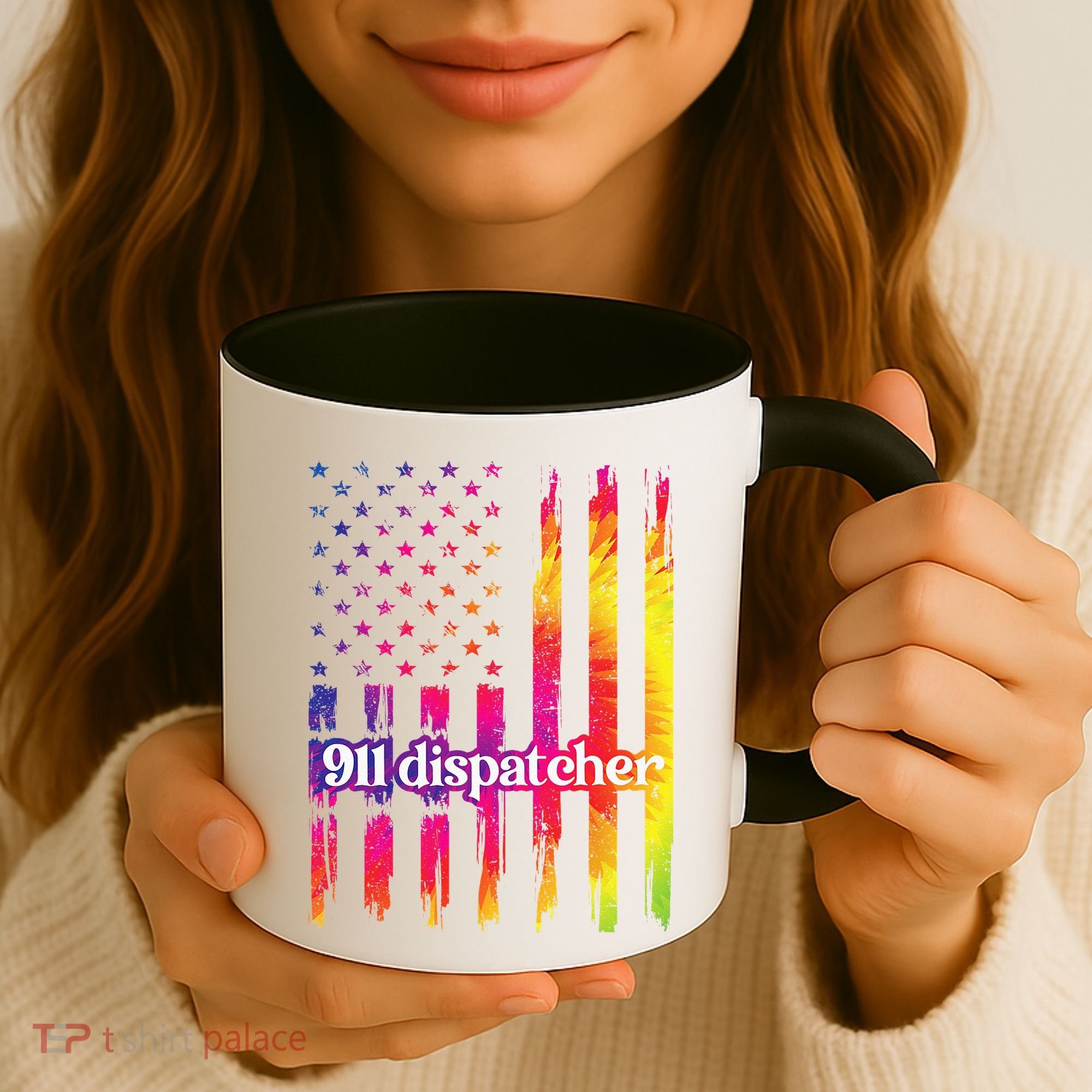 911 Dispatcher US Flag Emergency Dispatcher Coffee Mug