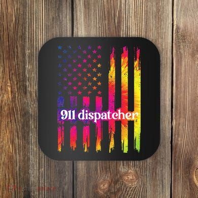 911 Dispatcher US Flag Emergency Dispatcher Coaster