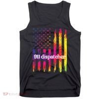 911 Dispatcher US Flag Emergency Dispatcher Tank Top thumb 0