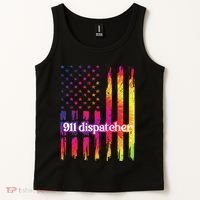 911 Dispatcher US Flag Emergency Dispatcher Tank Top thumb 2
