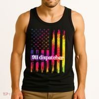 911 Dispatcher US Flag Emergency Dispatcher Tank Top thumb 3