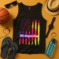 911 Dispatcher US Flag Emergency Dispatcher Tank Top thumb 4
