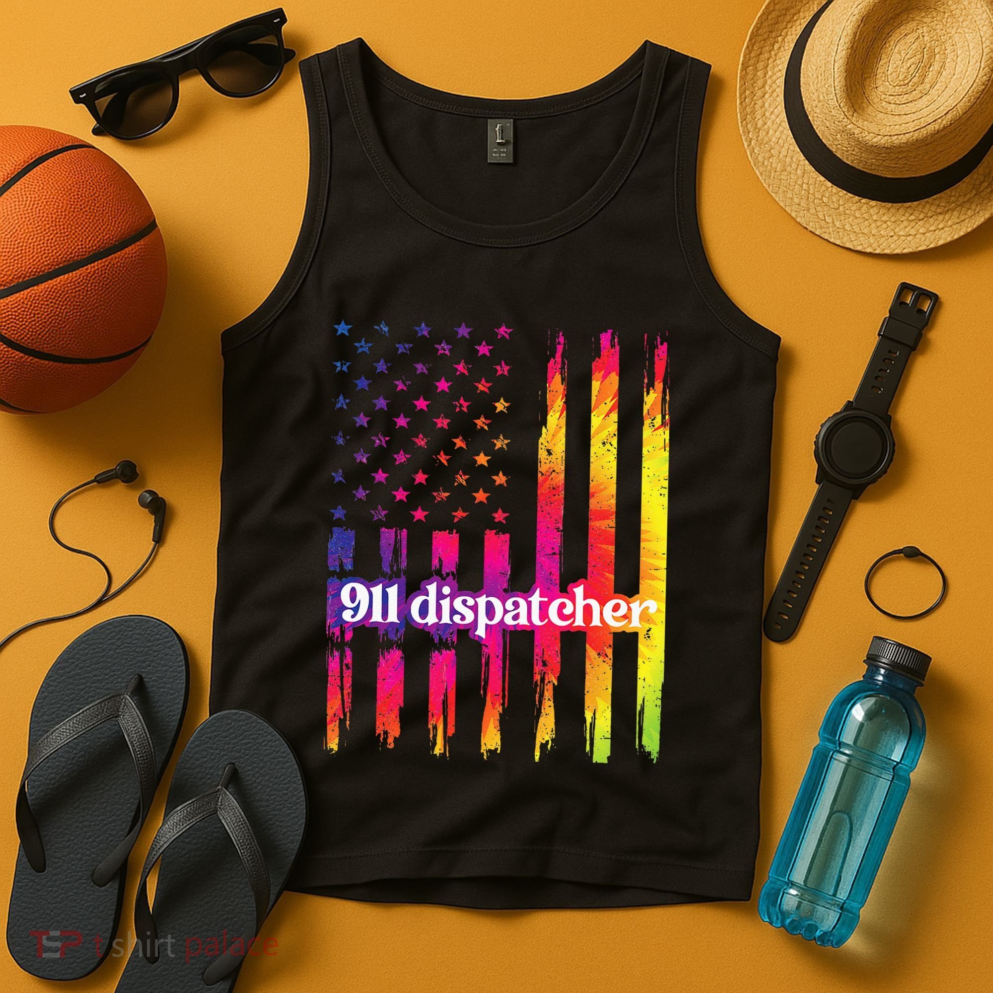 911 Dispatcher US Flag Emergency Dispatcher Tank Top