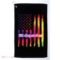 911 Dispatcher US Flag Emergency Dispatcher Golf Towel thumb 0