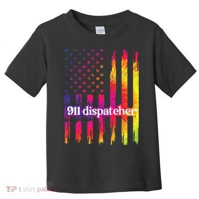 911 Dispatcher US Flag Emergency Dispatcher Toddler T-Shirt
