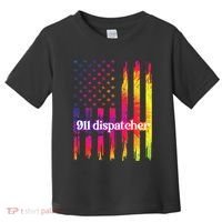 911 Dispatcher US Flag Emergency Dispatcher Toddler T-Shirt thumb 0