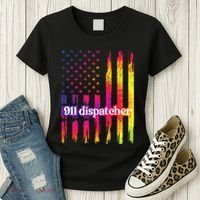 911 Dispatcher US Flag Emergency Dispatcher Women's T-Shirt thumb 3