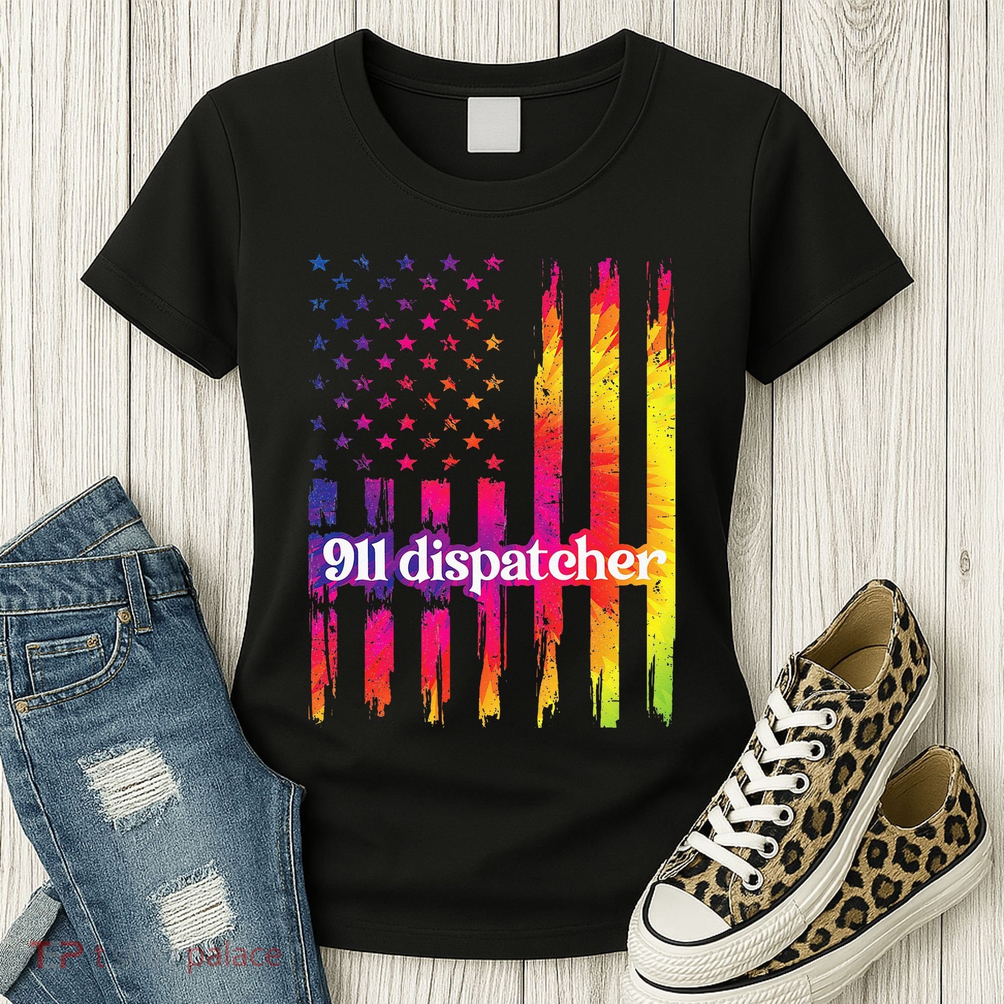 911 Dispatcher US Flag Emergency Dispatcher Women's T-Shirt