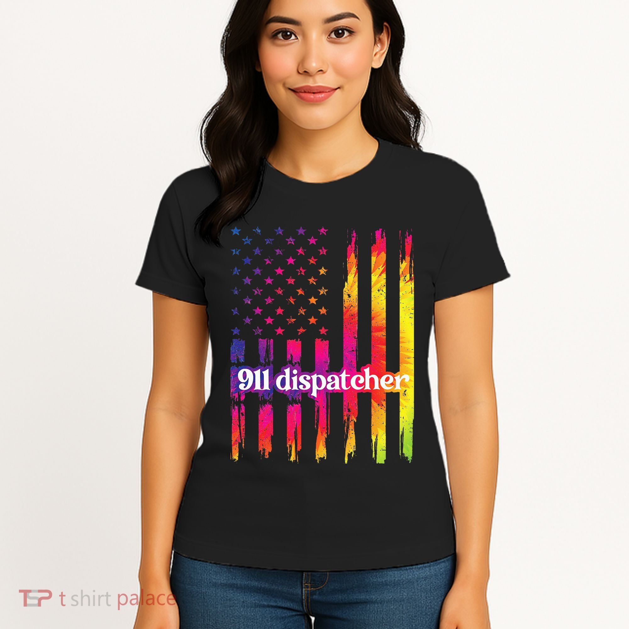 911 Dispatcher US Flag Emergency Dispatcher Women's T-Shirt