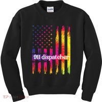911 Dispatcher US Flag Emergency Dispatcher Kids Sweatshirt thumb 0
