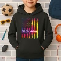 911 Dispatcher US Flag Emergency Dispatcher Kids Hoodie thumb 2