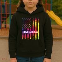 911 Dispatcher US Flag Emergency Dispatcher Kids Hoodie thumb 3