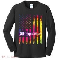 911 Dispatcher US Flag Emergency Dispatcher Kids Long Sleeve Shirt thumb 0