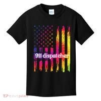 911 Dispatcher US Flag Emergency Dispatcher Kids T-Shirt thumb 0