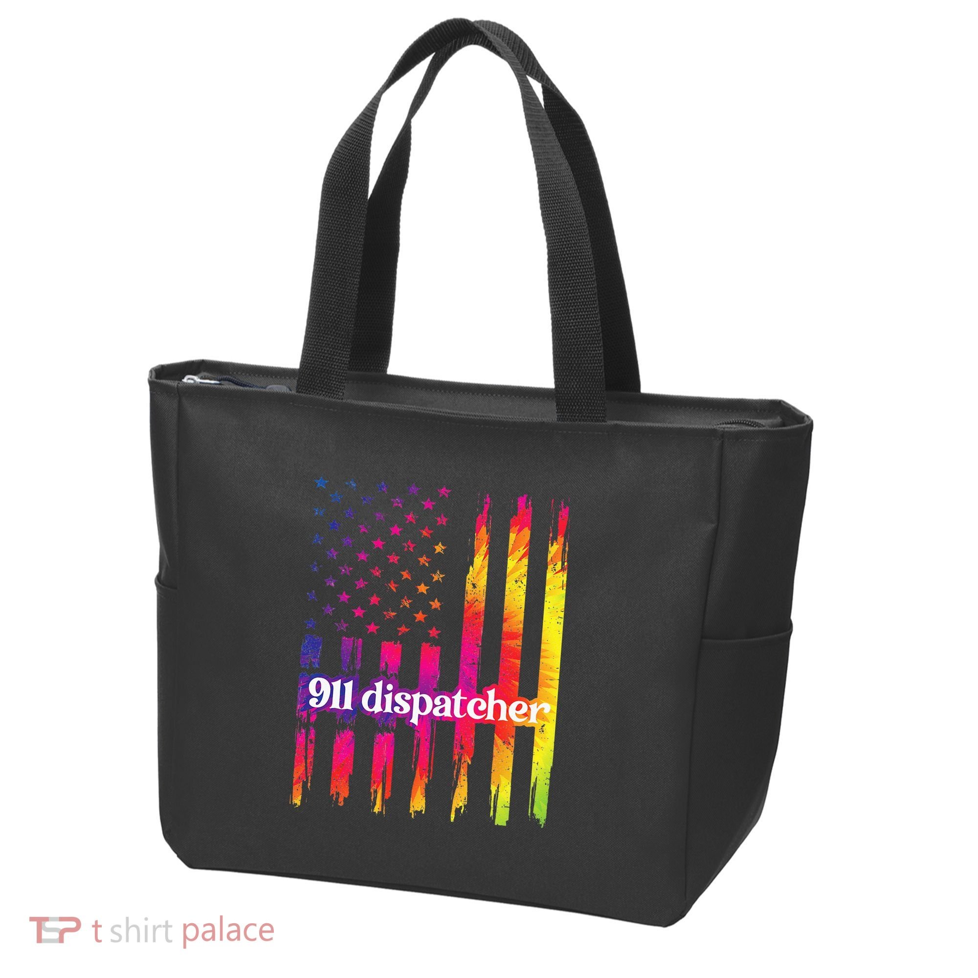 911 Dispatcher US Flag Emergency Dispatcher Tote Bag